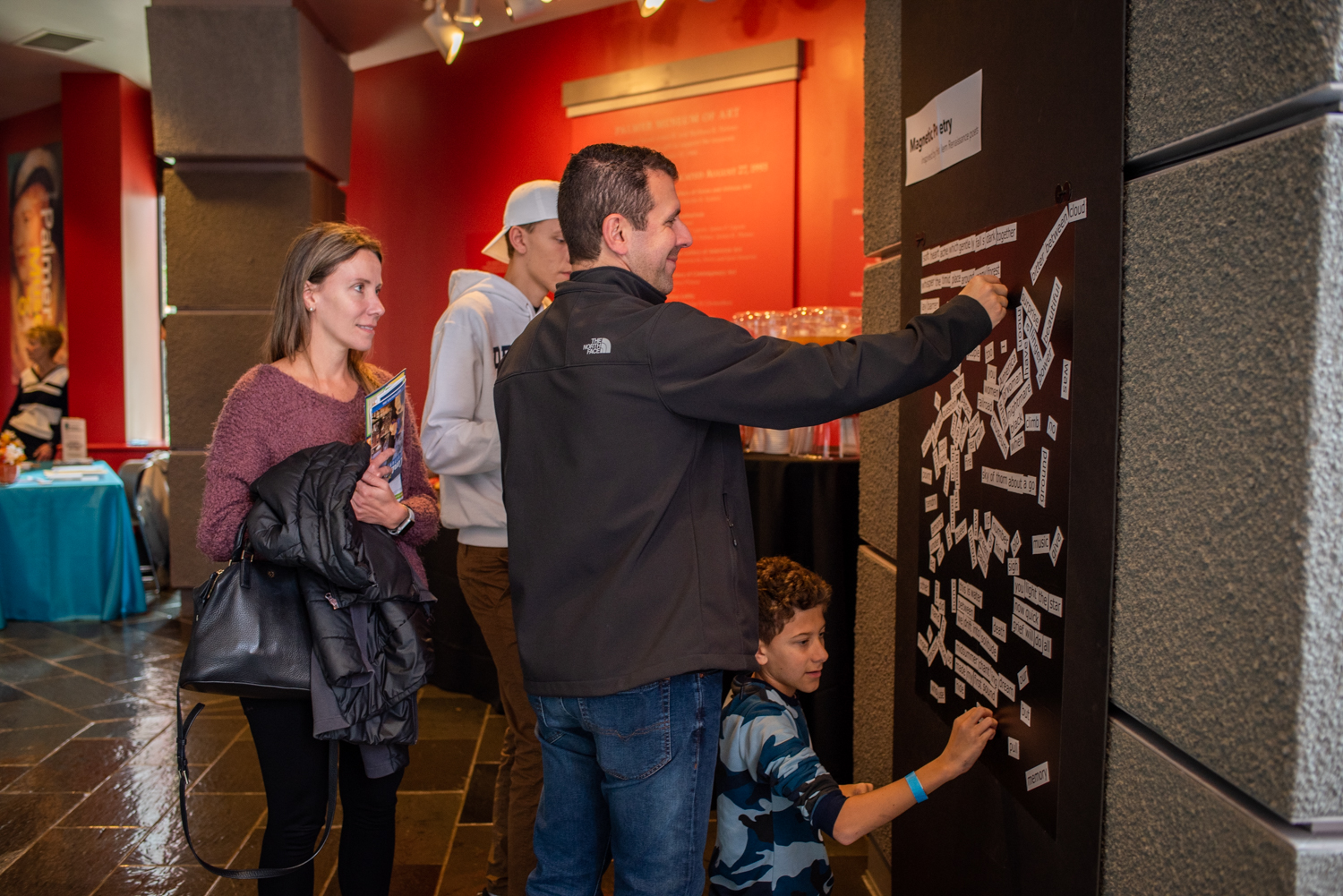 A family engaging at the Palmer Museum