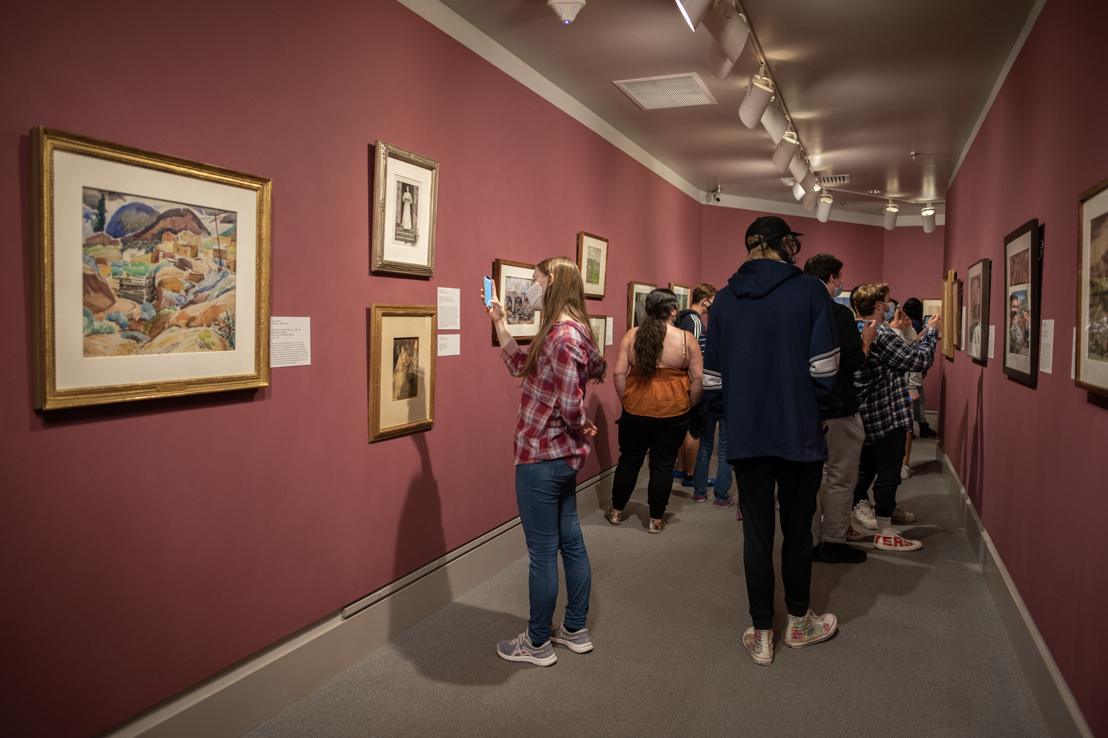Students on assignment at the Palmer Museum