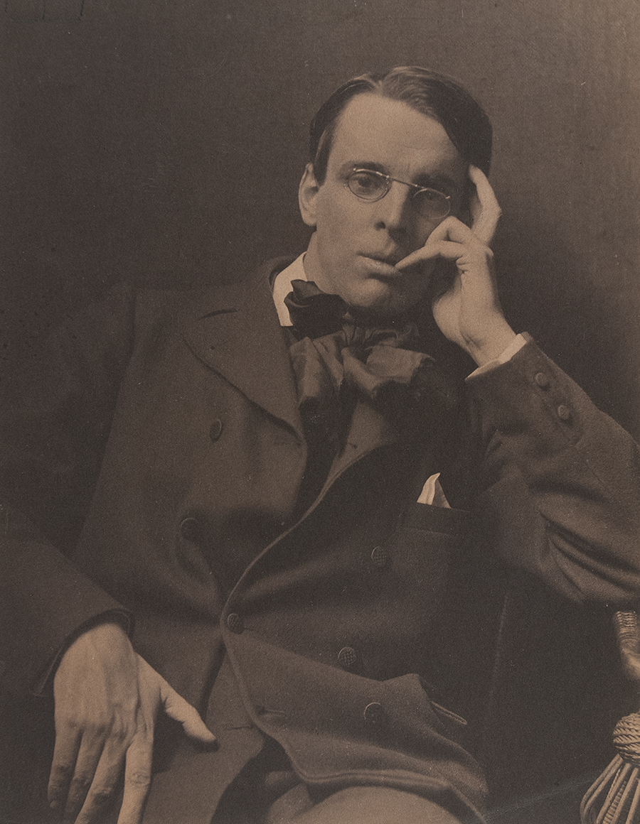 Eva Watson-Schütze, William Butler Yeats, c. 1904, gold-toned platinum print, 7-15/16 x 6-1/4 inches. Palmer Museum of Art, Museum purchase, 2014.7